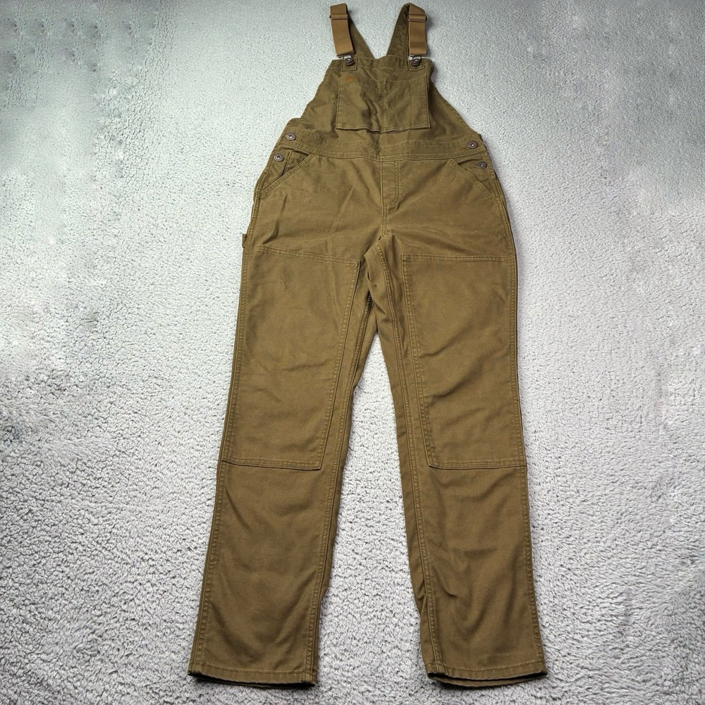 REI Co-op Trailsmith Bib Overalls Womens Petite Olive Green Double Knee Canvas